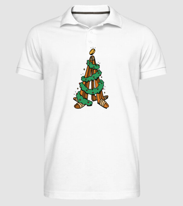 Hockey tree model alb pe tricou