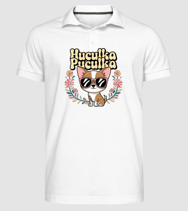 Huculka Puculka câine 1 model alb pe tricou