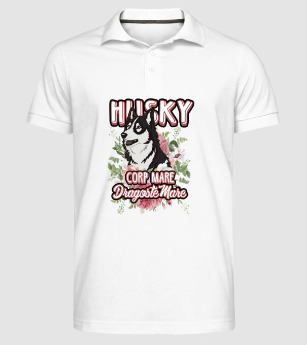 husky - corp mare, dragoste mare model alb pe tricou
