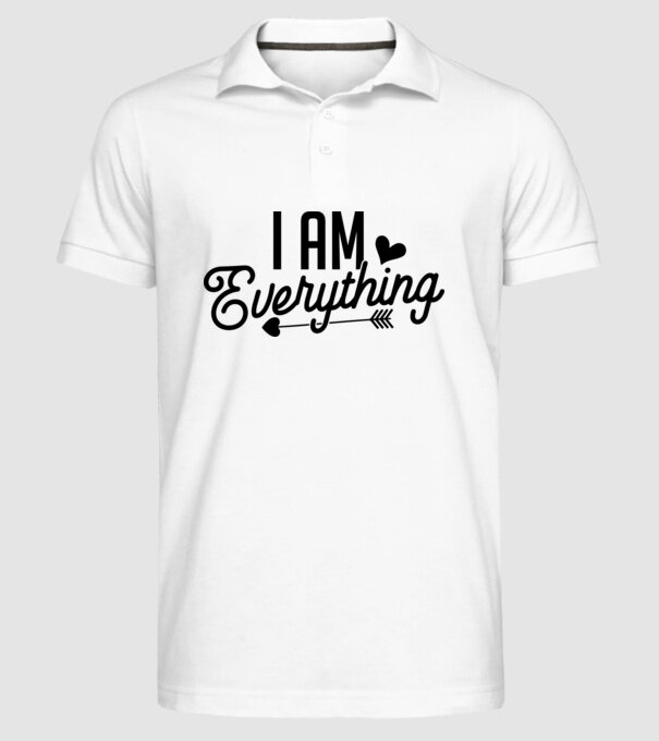 I am everything model alb pe tricou