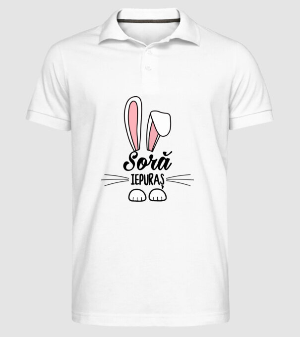 iepuraș soră model alb pe tricou