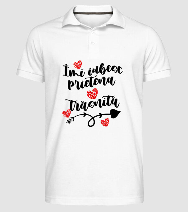 Îmi iubesc prietena mea trăsnită model alb pe tricou