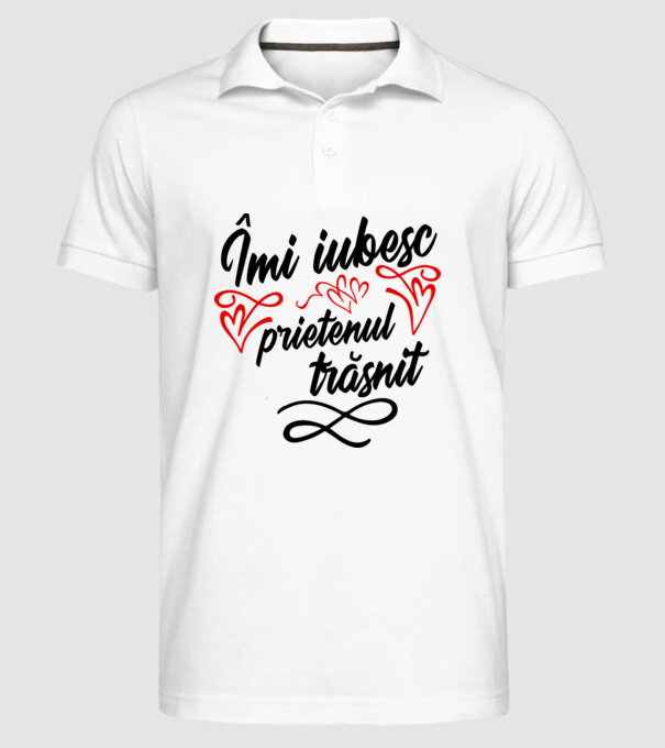 Îmi iubesc prietenul trăsnit model alb pe tricou
