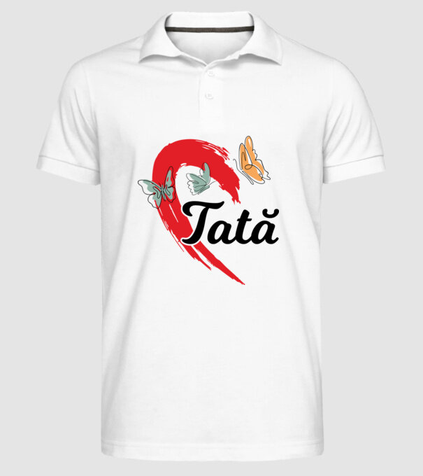 Tată model alb pe tricou