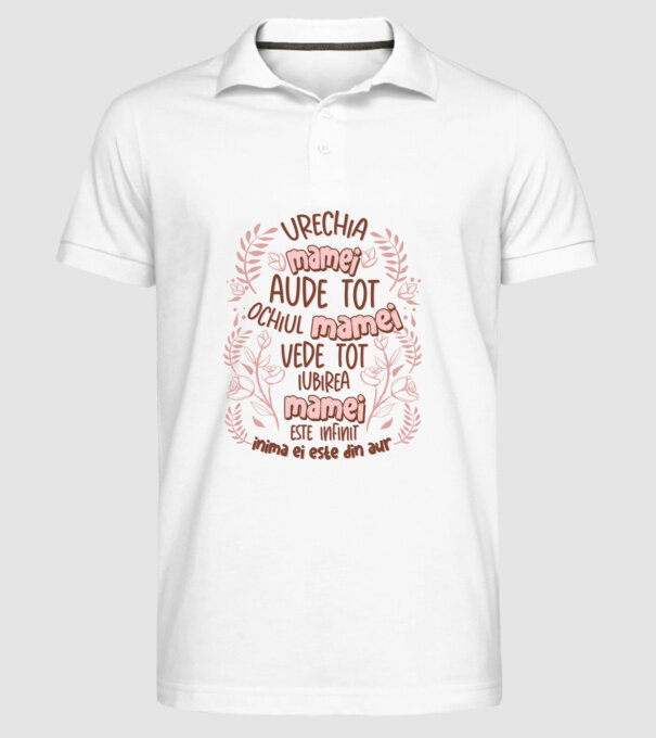 Iubirea mamei este infinit model alb pe tricou