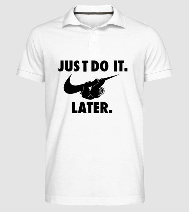 Just do it later model alb pe tricou
