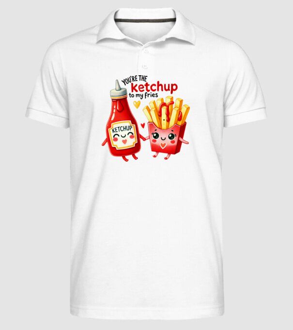 Ketchup to my Fries model alb pe tricou