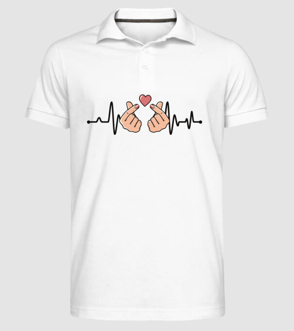 Kpop heartbeaT model alb pe tricou