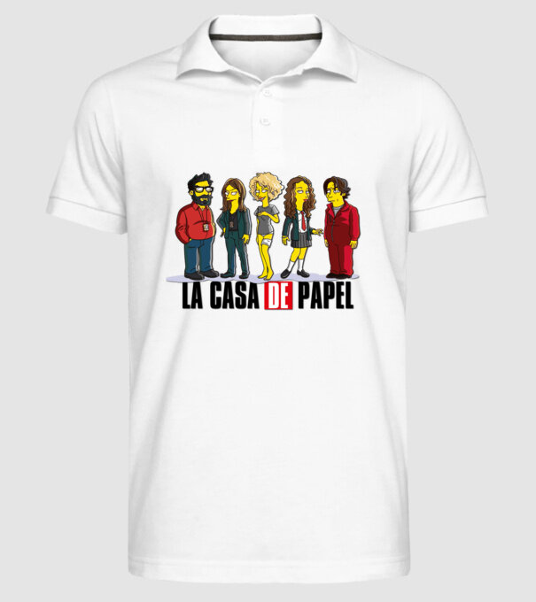 la casa de papel simpson model alb pe tricou