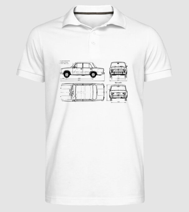 Lada model alb pe tricou