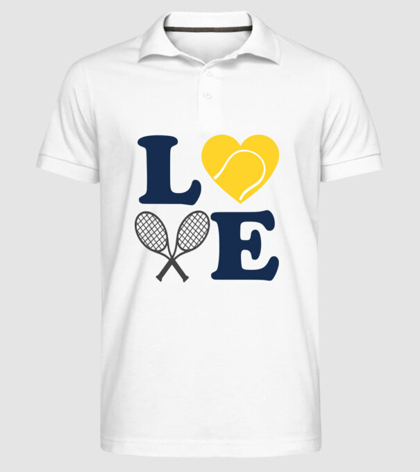 LOVE Tennis model alb pe tricou