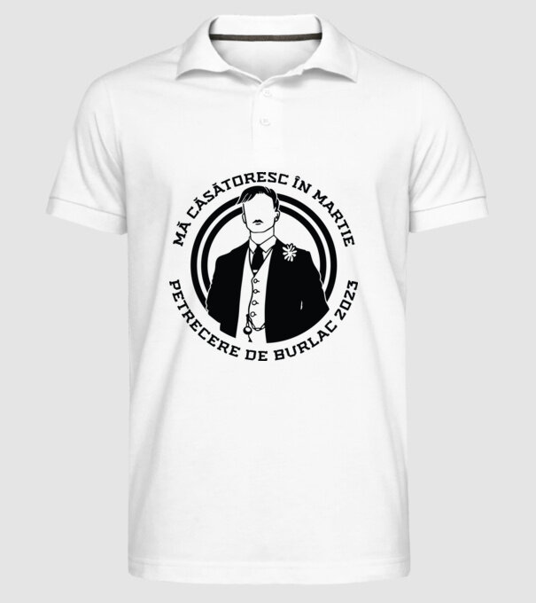mă căsătoresc în martie - petrecere de burlac model alb pe tricou