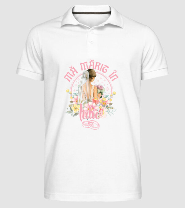 mă mărit - în iulie model alb pe tricou