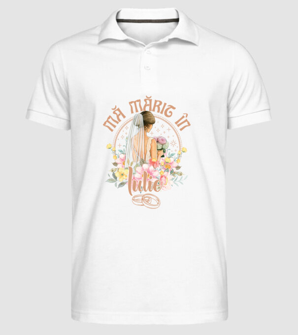 mă mărit - în iulie model alb pe tricou