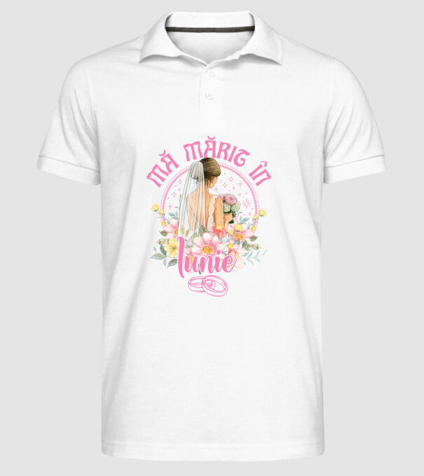 mă mărit - în iunie model alb pe tricou