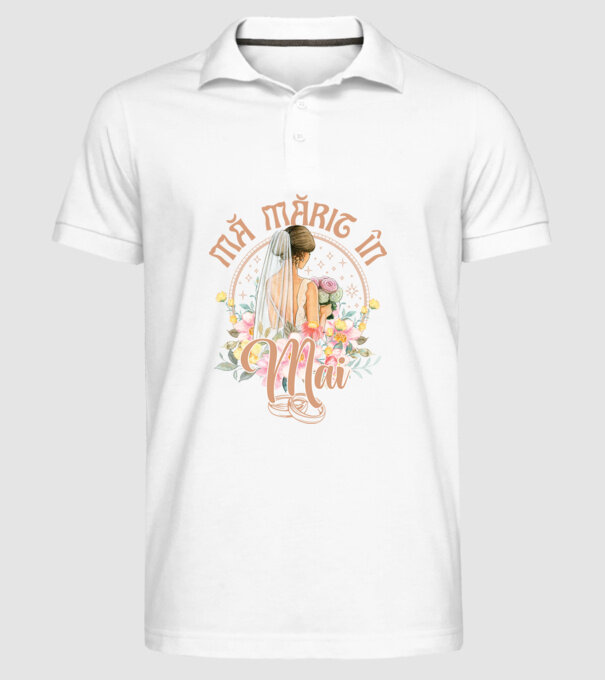 mă mărit - în mai model alb pe tricou