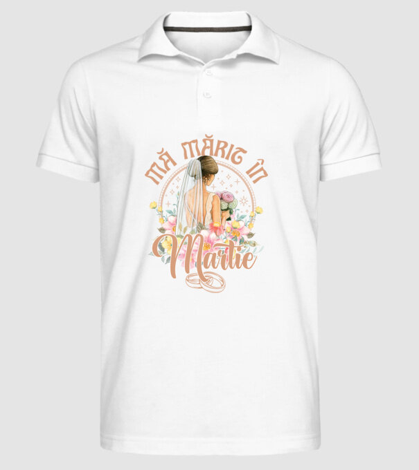 mă mărit - în martie model alb pe tricou