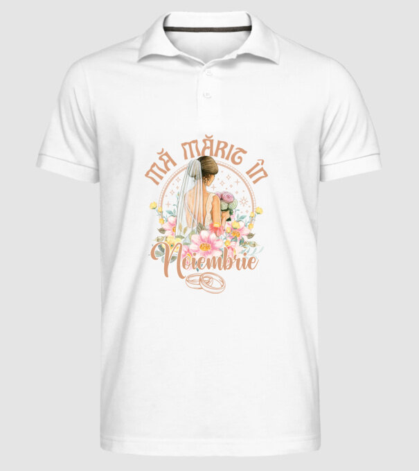 mă mărit - în noiembrie model alb pe tricou