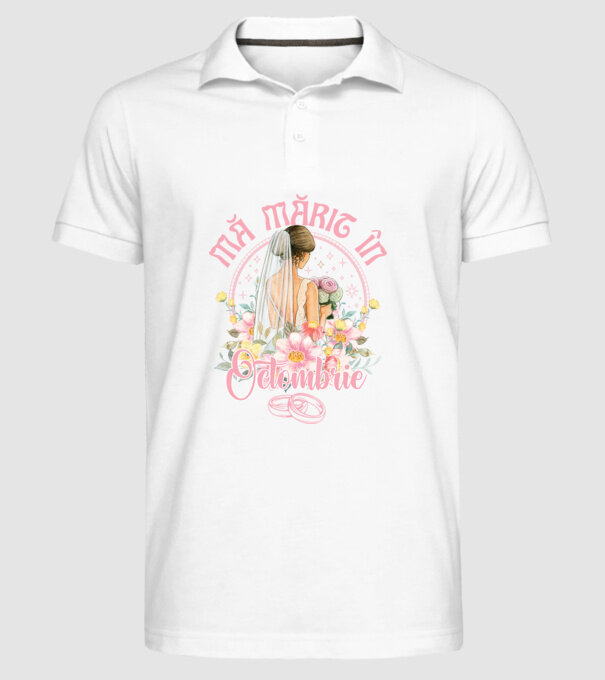 mă mărit - în octombrie model alb pe tricou