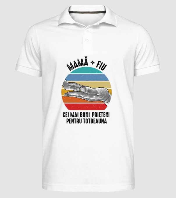 Mamă + fiu - Cei mai buni prieteni pentru totdeauna model alb pe tricou