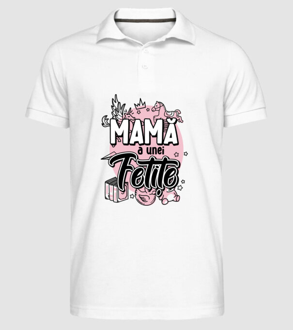 Mamă a unei fetițe model alb pe tricou