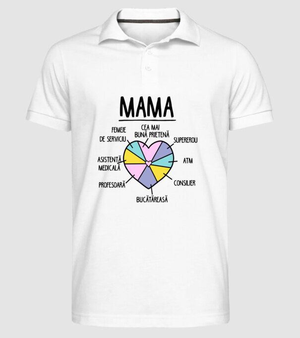 Mama cea mai bună prietenă, supererou model alb pe tricou