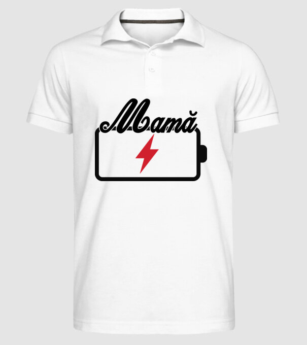 Mamă la încărcat model alb pe tricou
