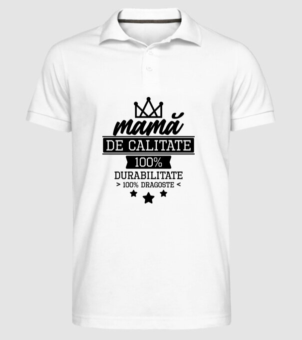 mamă de calitate, 100% durabilitate 100% dragoste model alb pe tricou