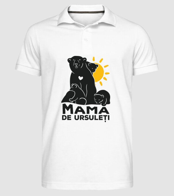 Mamă de ursuleți model alb pe tricou