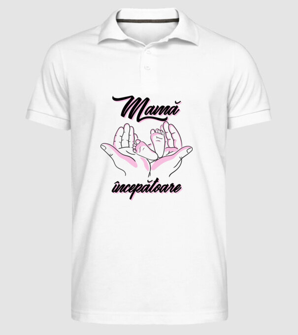 Mamă începătoare model alb pe tricou