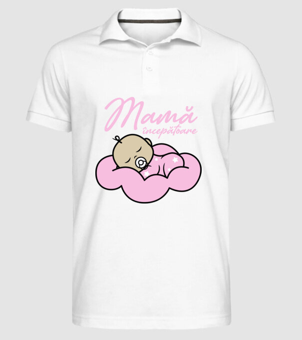Mamă începătoare model alb pe tricou