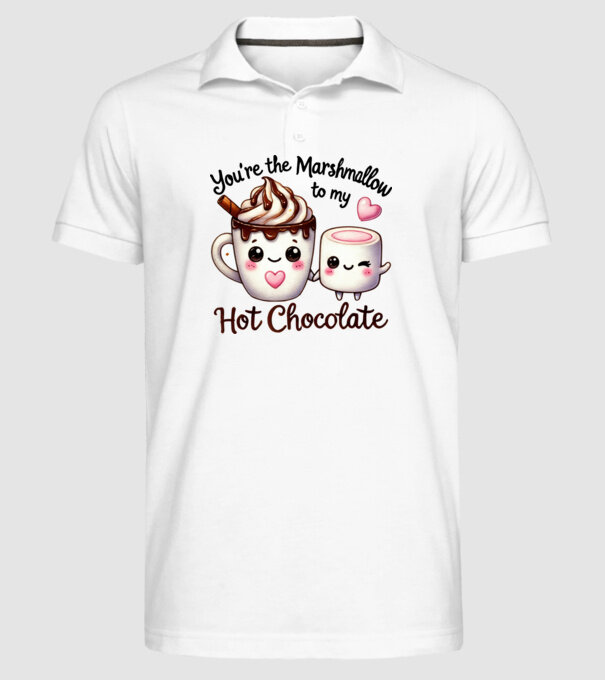 Marshmallow to my Hot Chocolate model alb pe tricou