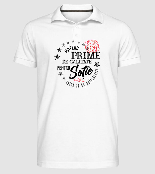 Materii prime de calitate pentru soție model alb pe tricou