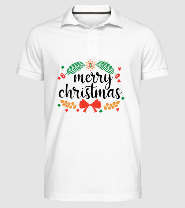 Merry christmas model alb pe tricou