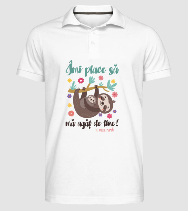 Îmi place că te agăți de mine! model alb pe tricou