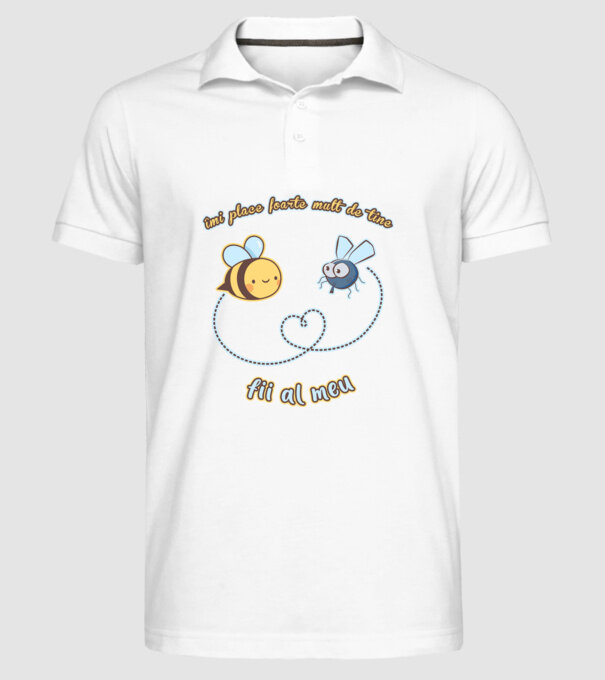 îmi place foarte mult de tine - fii al meu model alb pe tricou