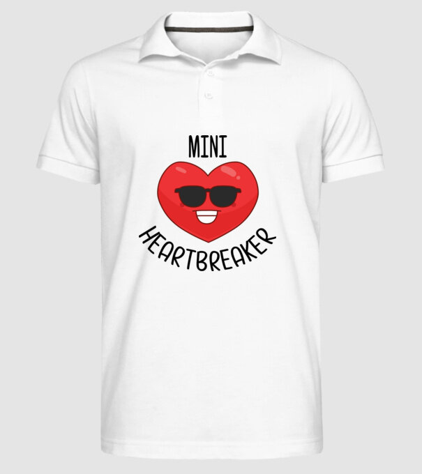 mini heartbreaker model alb pe tricou
