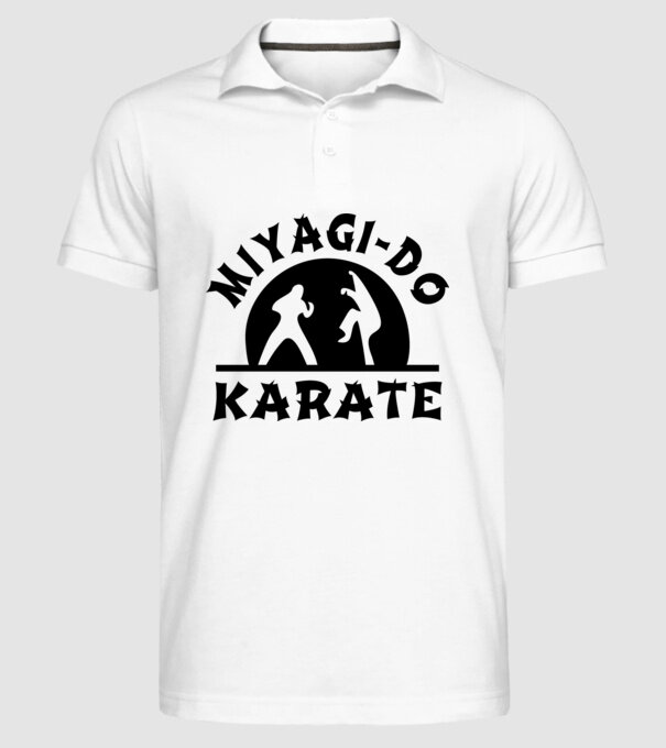 Miyagi-do karate black model alb pe tricou