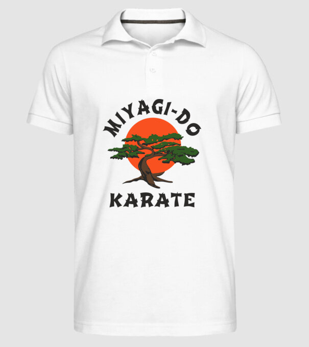 Miyagi-do karate cobra kai model alb pe tricou