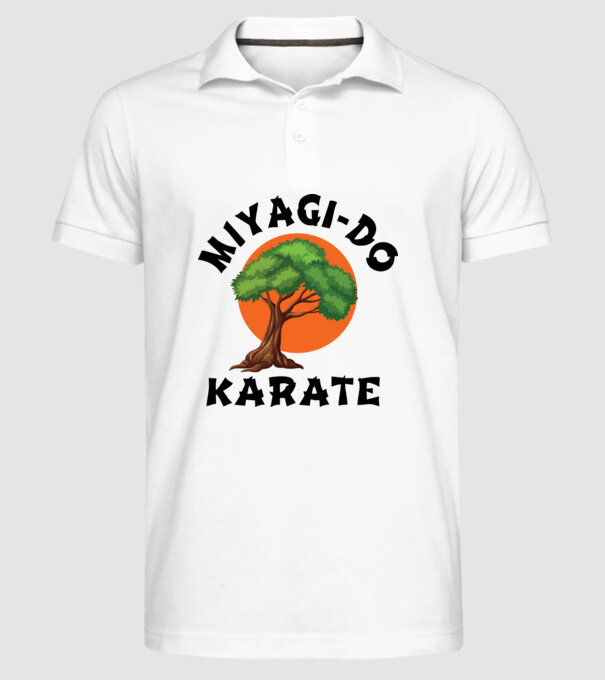 Miyagi-do karate logo model alb pe tricou