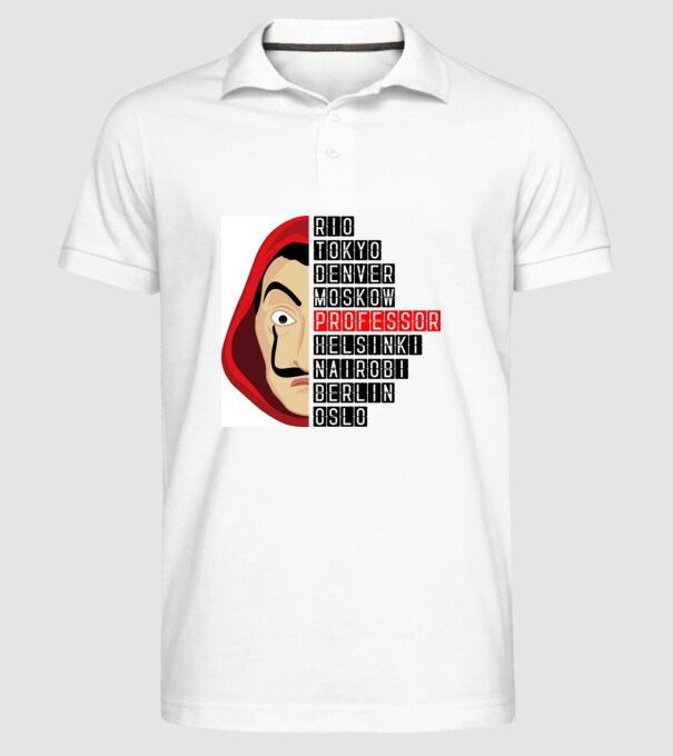 money heist cities model alb pe tricou