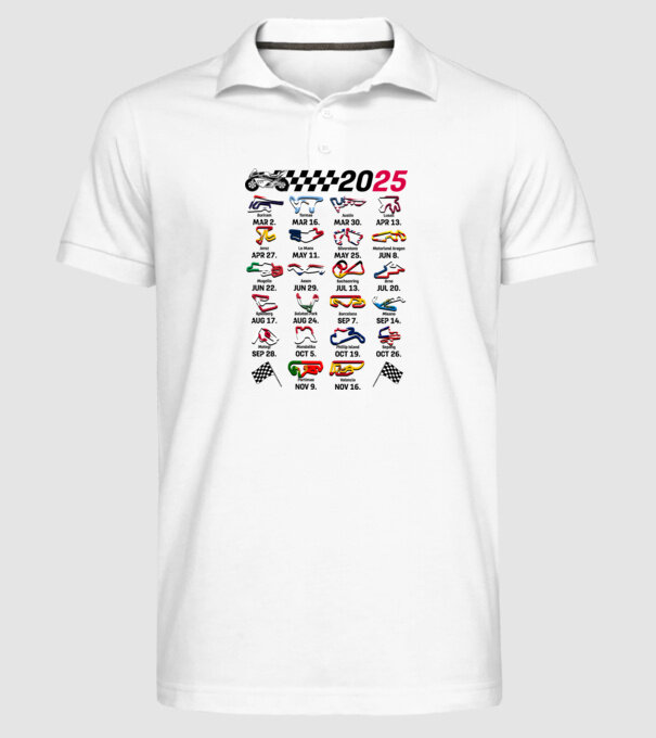 MOTOGP 25 CALENDAR alb model alb pe tricou