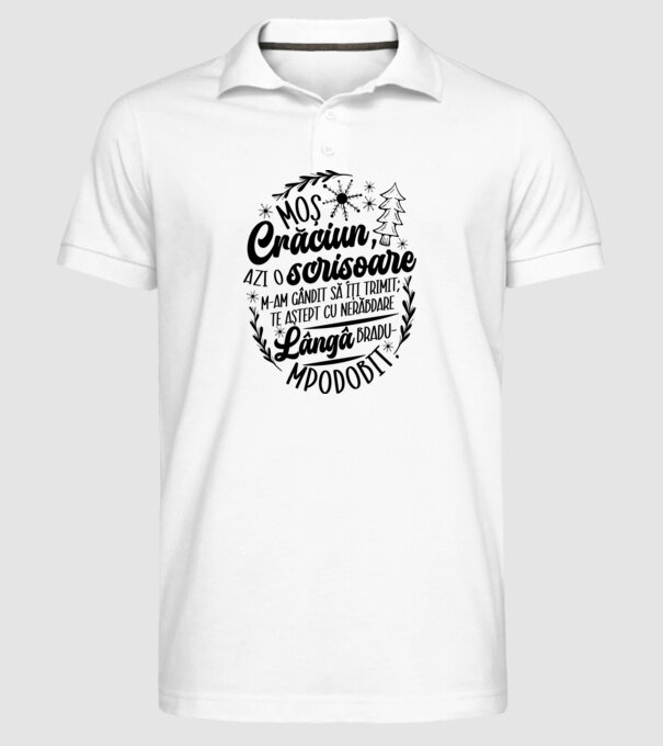 Moş Crăciun model alb pe tricou