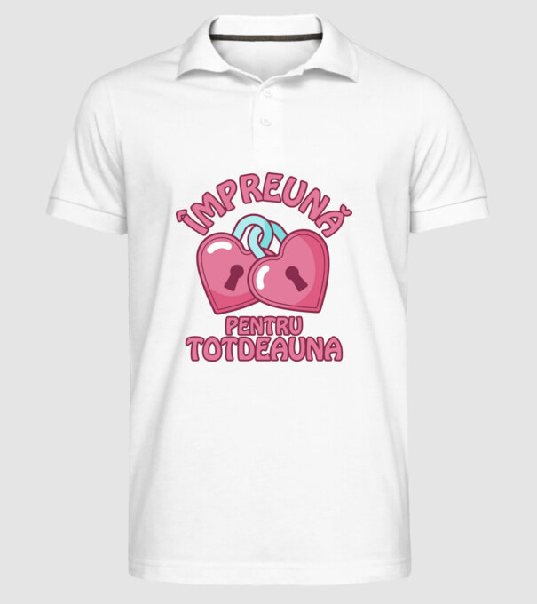 mpreună pentru totdeauna model alb pe tricou
