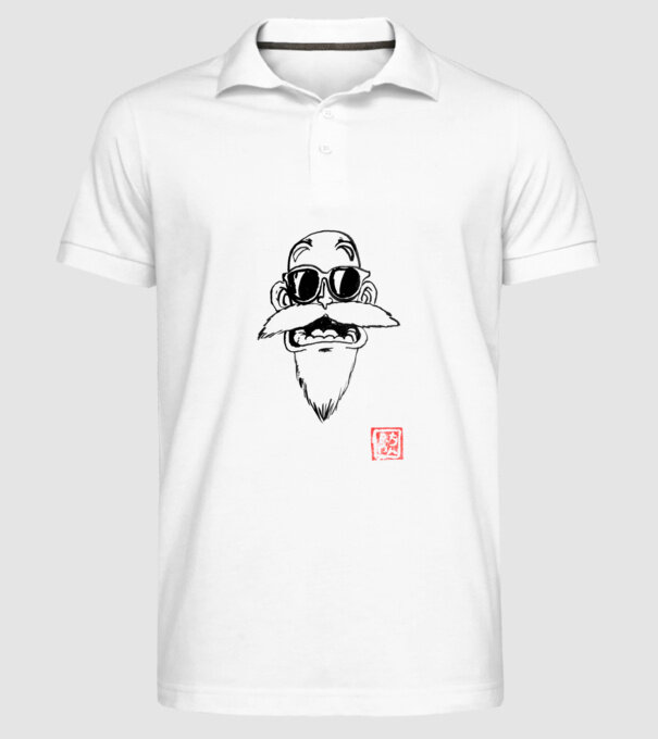 muten roshi art model alb pe tricou