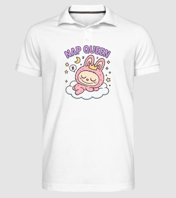 Nap Queen model alb pe tricou