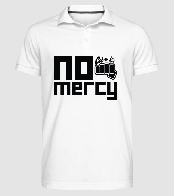 No mercy cobra kai model alb pe tricou