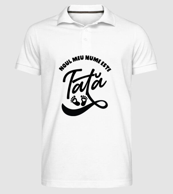 Noul meu nume este Tată model alb pe tricou