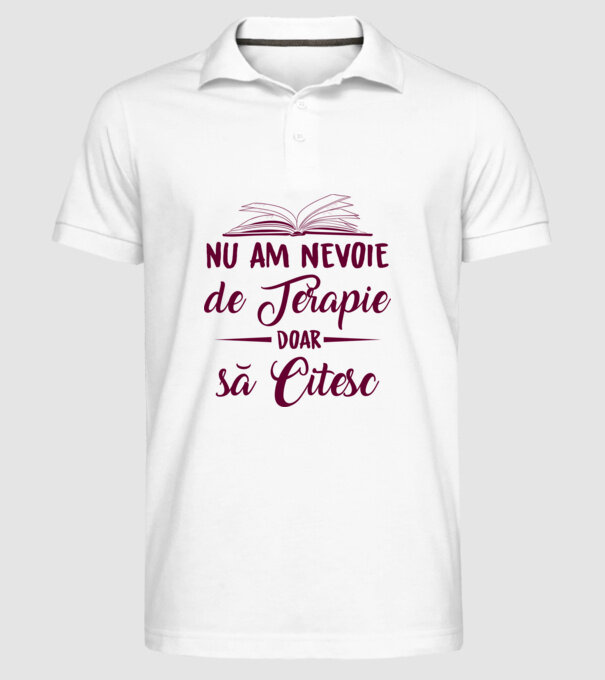 nu am nevoie de terapie, doar să citesc model alb pe tricou