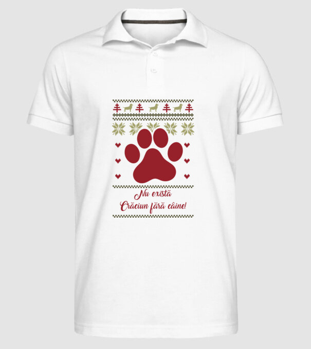 nu există Crăciun fără câine model alb pe tricou